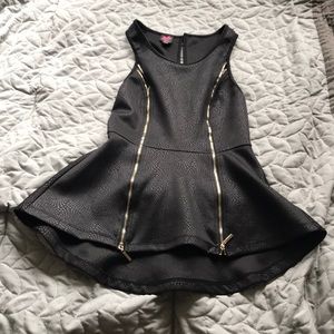 Bebe Black Textured Peplum Top - XS